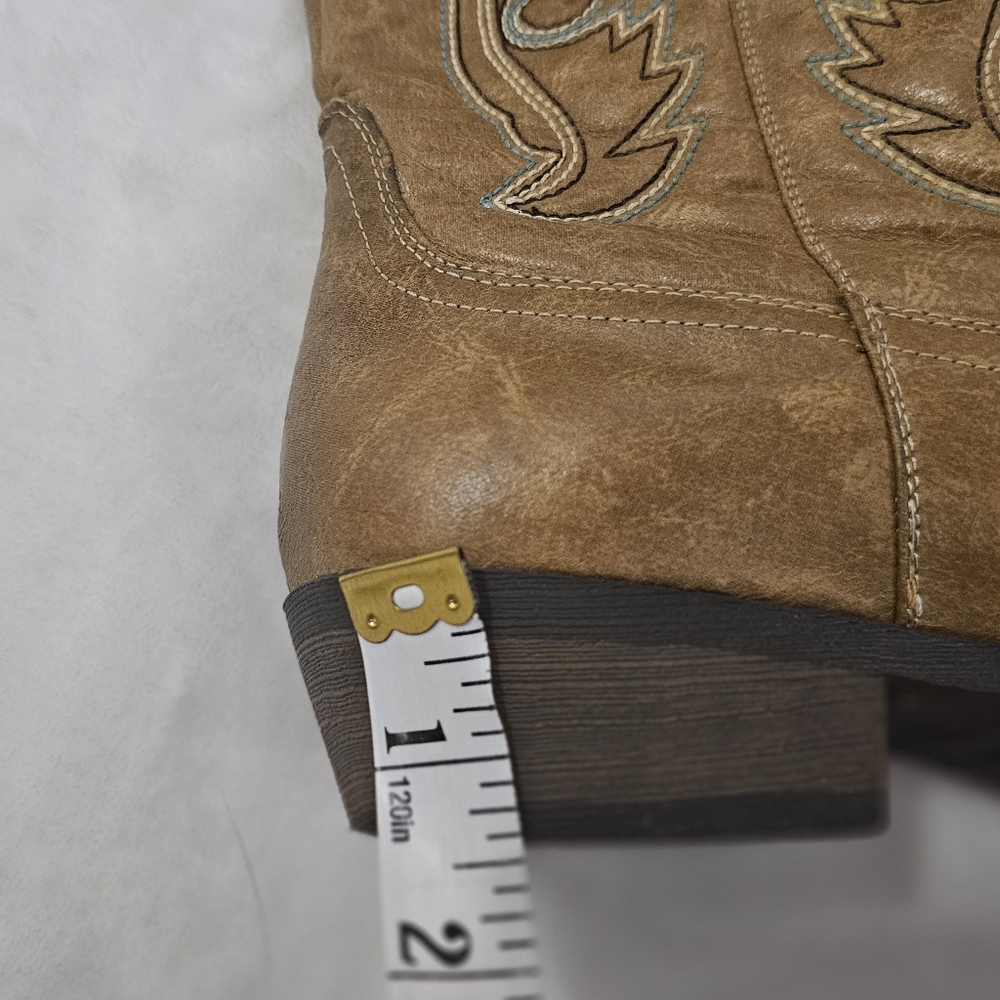 Coconuts by Matisse Cimmaron Teal Tan Color Boho Western Cowgirl Boots - Picture 8 of 16